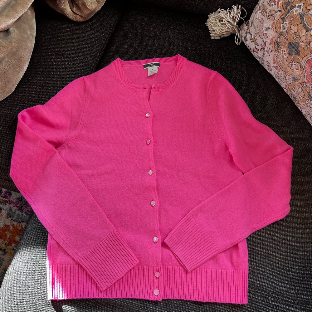 J Crew Vibrant Pink Cashmere Women's Sweater
